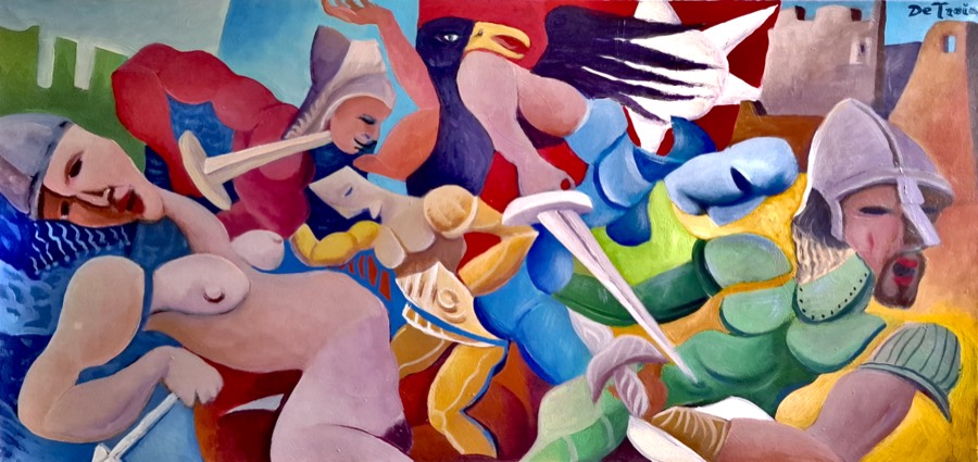 IL CONFLITTO, acrilico su tela, 2018