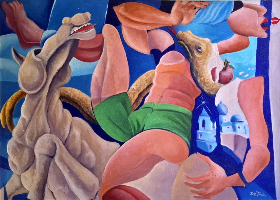 SOLLETICO SOTTILE, acrilico su tela, 2018