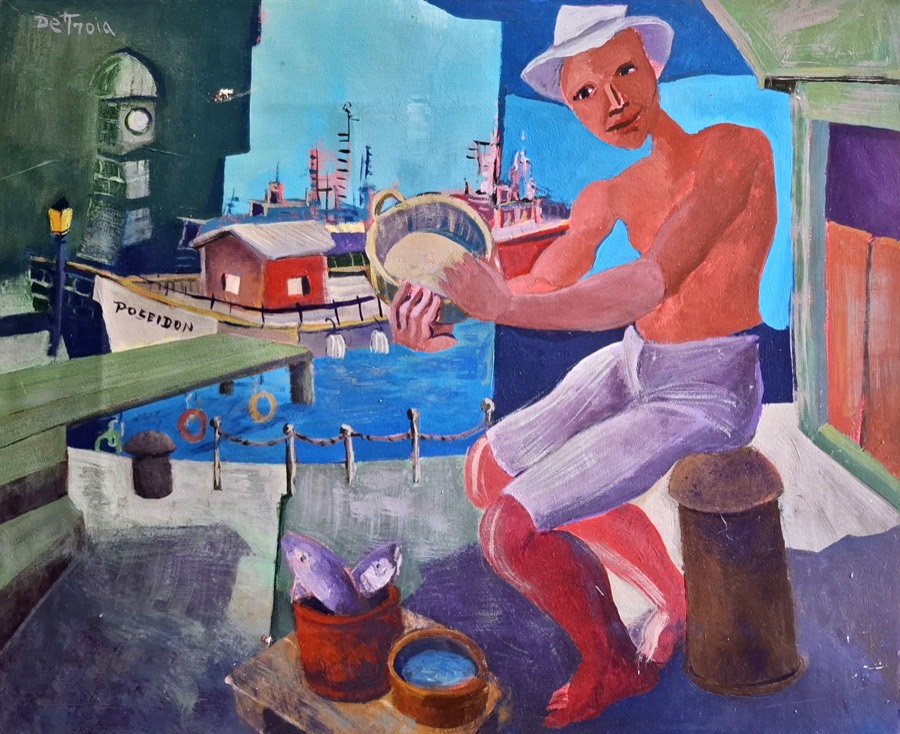 PESCATORE, acrilico su tela, 2020