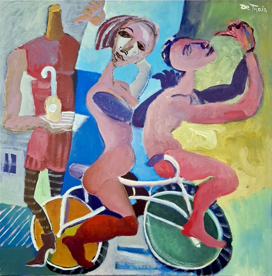 BICI MUSIC STOP, acrilico su tela, 2020