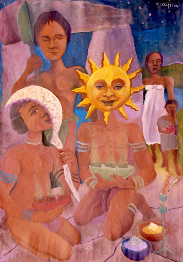 FRATELLO SOLE E SORELLA LUNA, acrilico su tela, 2026